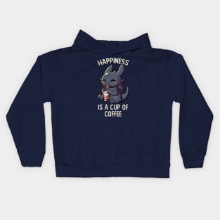 Happiness Is A Cup Of Coffee Funny Cute Gift Kids Hoodie